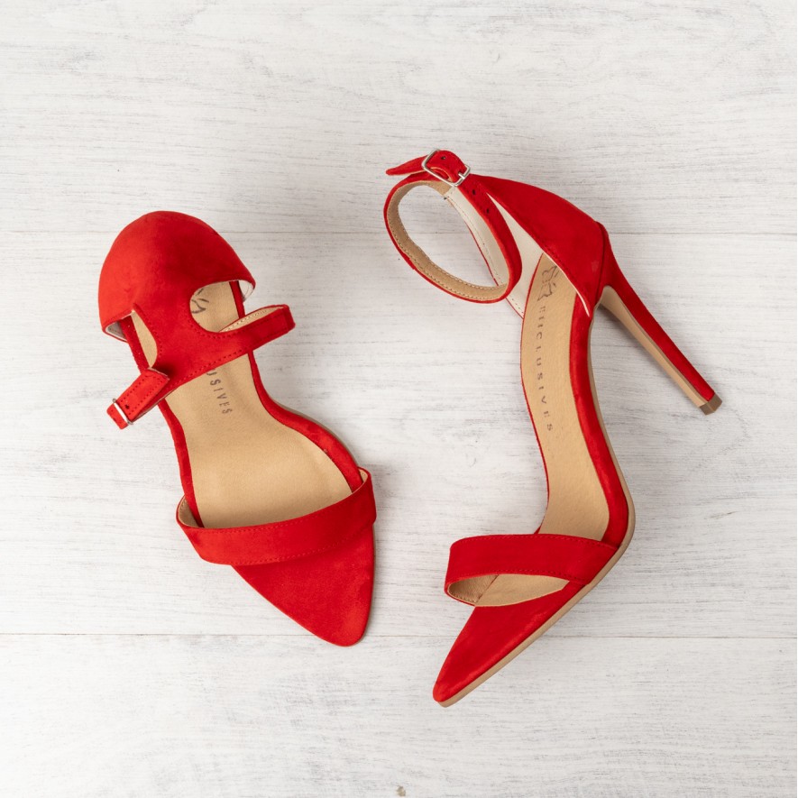   Sandale - Classy - Velur red - 10cm